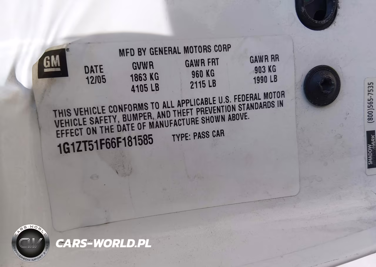 2006 Chevrolet Malibu Lt VIN:1G1ZT51F66F181585 - 9