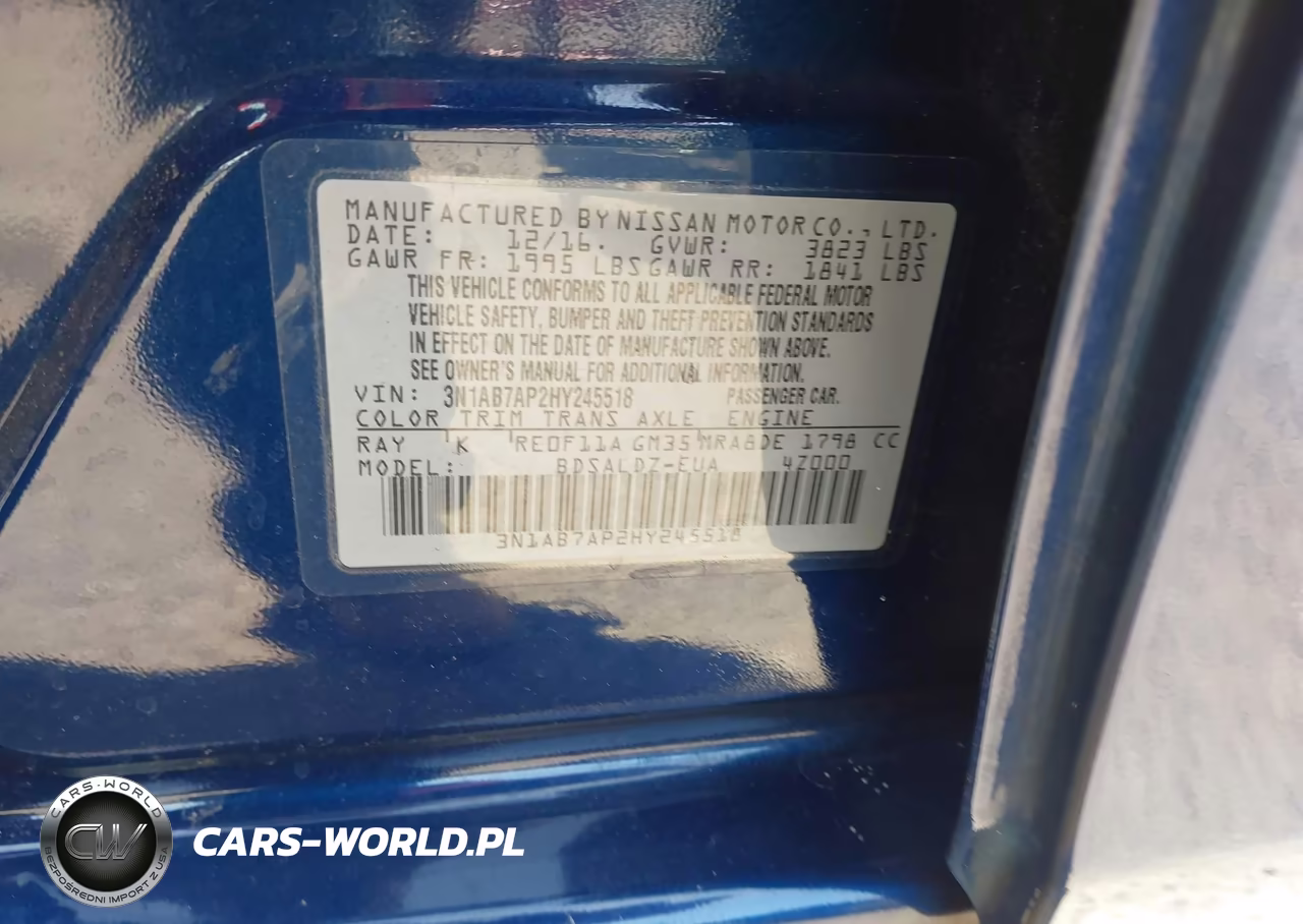 2017 Nissan Sentra Sv VIN:3N1AB7AP2HY245518 - 9
