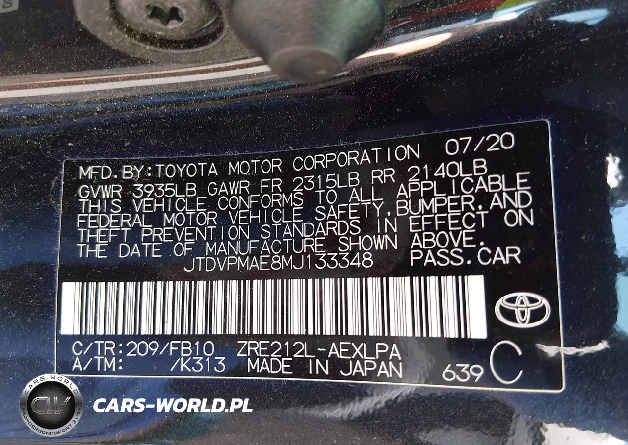 2021 Toyota Corolla Le VIN:JTDVPMAE8MJ133348 - 9