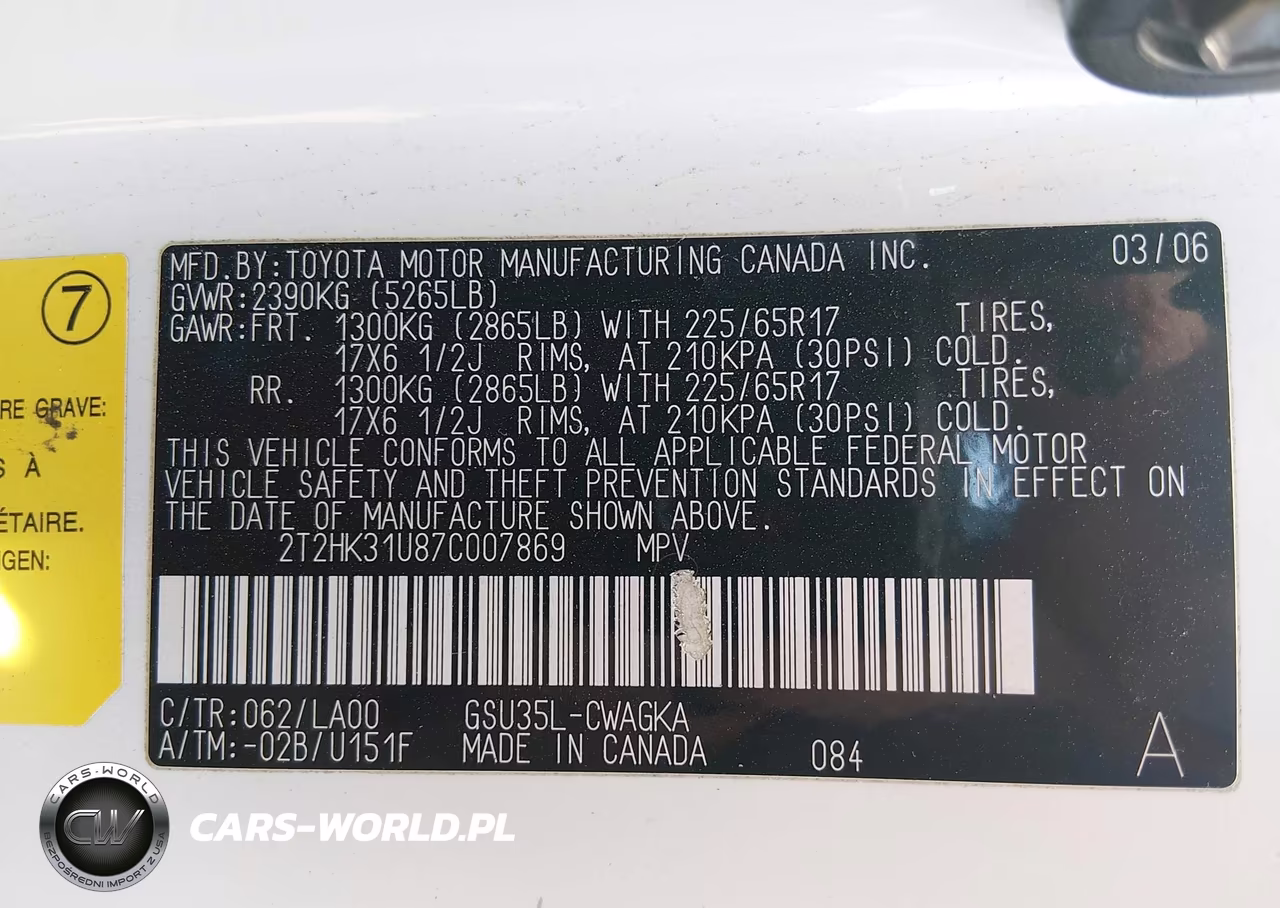 2007 Lexus Rx 350 VIN:2T2HK31U87C007869 - 9