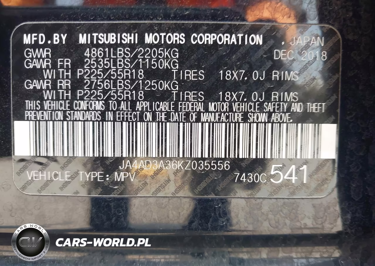 2019 Mitsubishi Outlander Le VIN:JA4AD3A36KZ035556 - 9