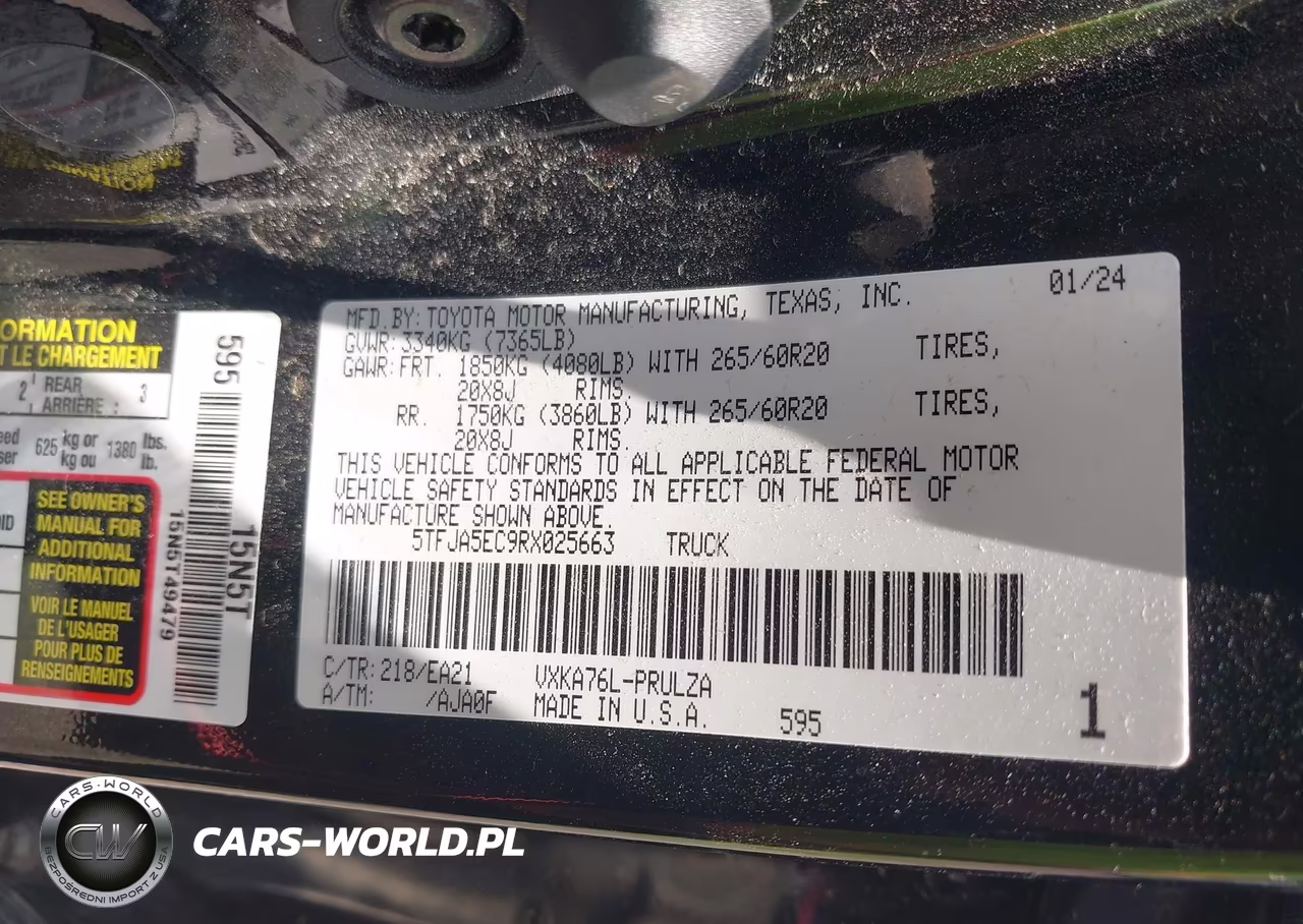 2024 Toyota Tundra Limited VIN:5TFJA5EC9RX025663 - 9