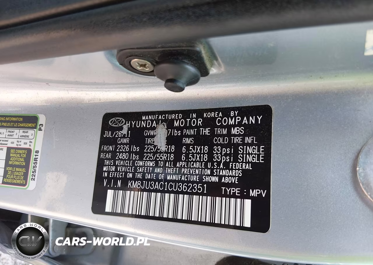2012 Hyundai Tucson Limited VIN:KM8JU3AC1CU362351 - 9