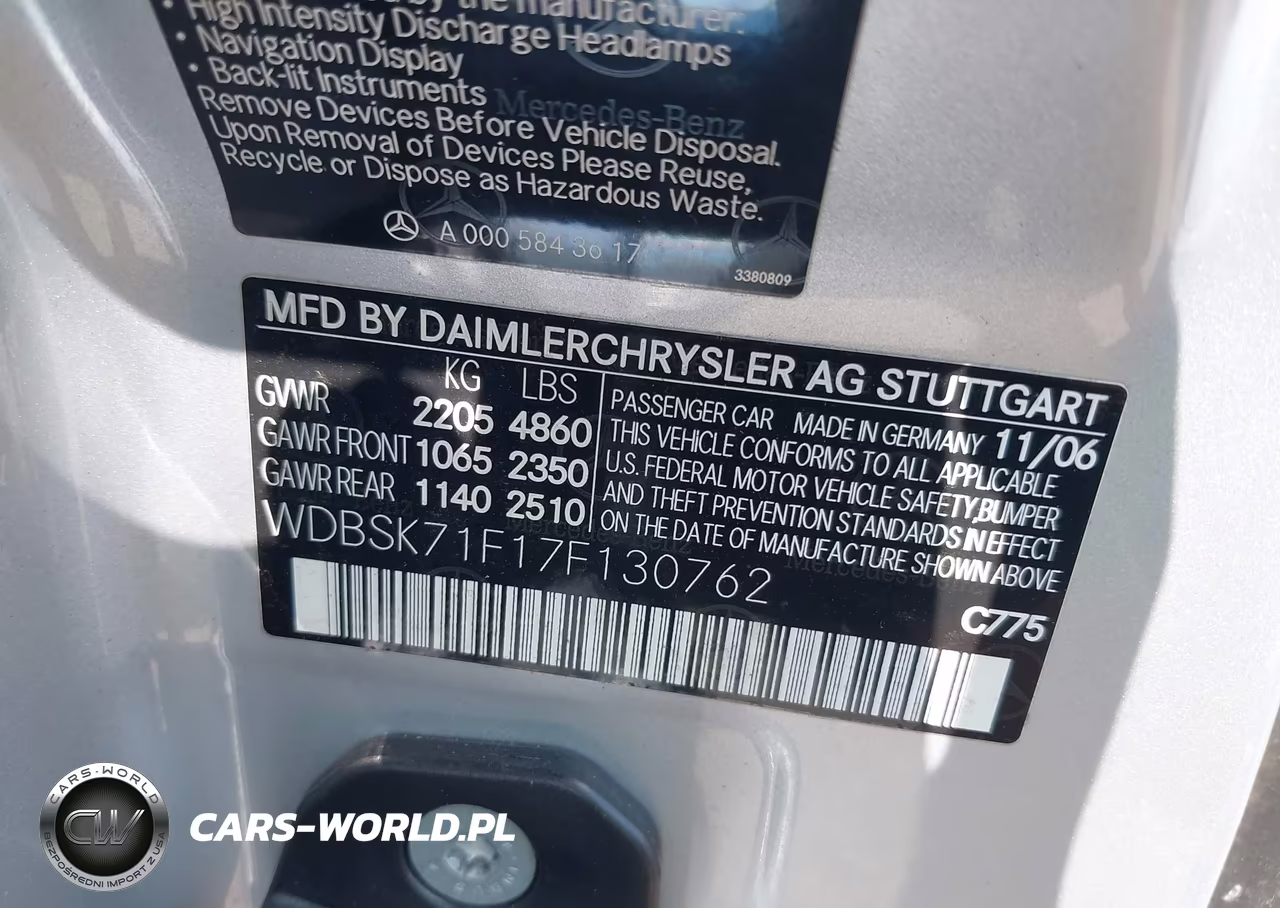 2007 Mercedes-Benz Sl 550 VIN:WDBSK71F17F130762 - 9