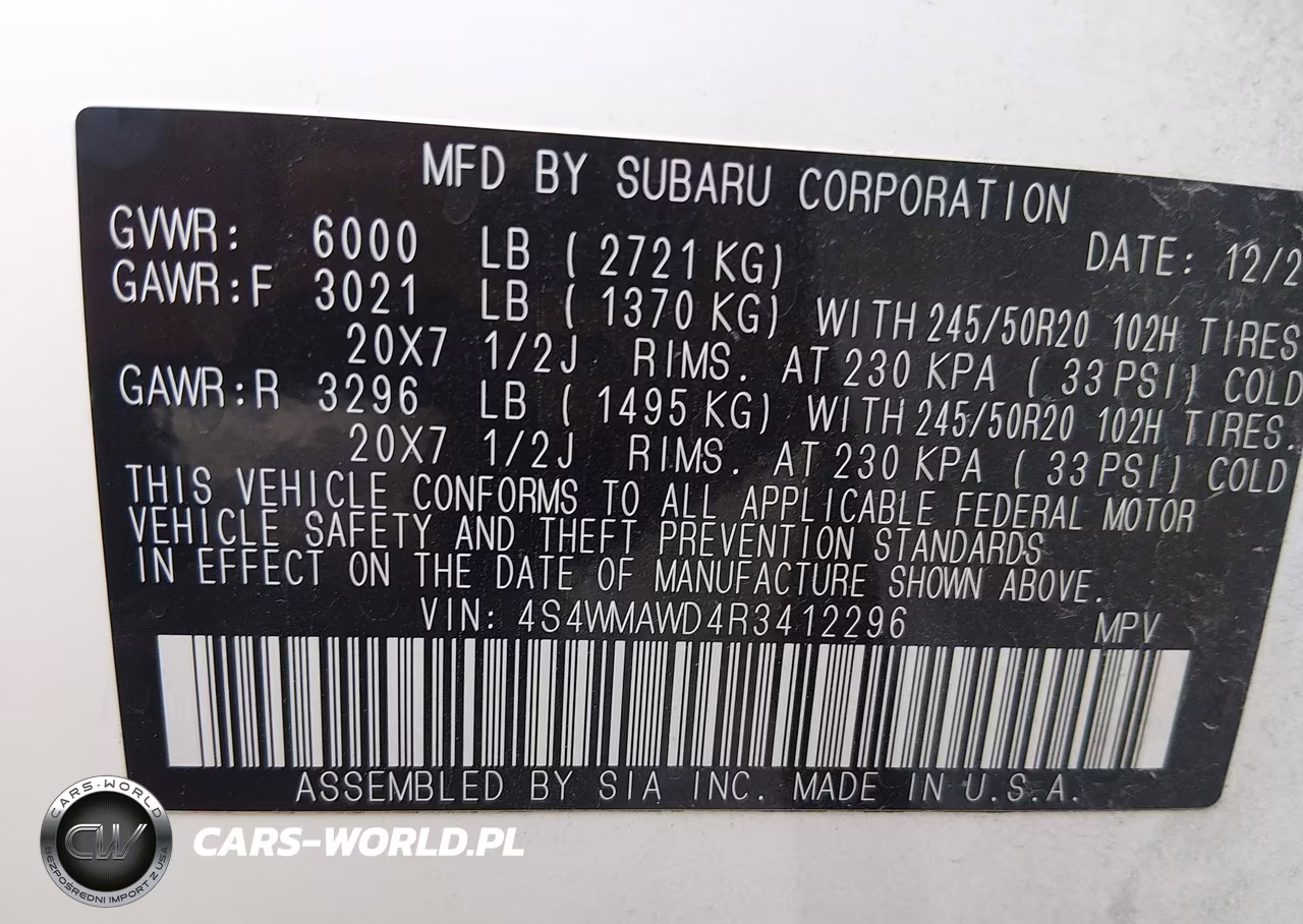 2024 Subaru Ascent Touring 7-Passenger VIN:4S4WMAWD4R3412296 - 9