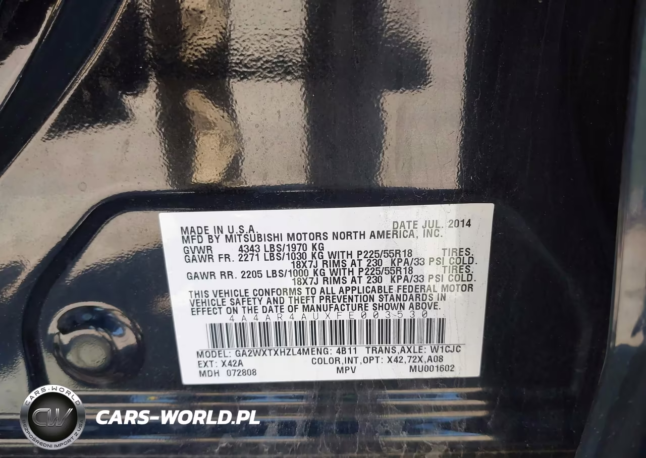 2015 Mitsubishi Outlander Sport Se VIN:4A4AR4AUXFE003530 - 9