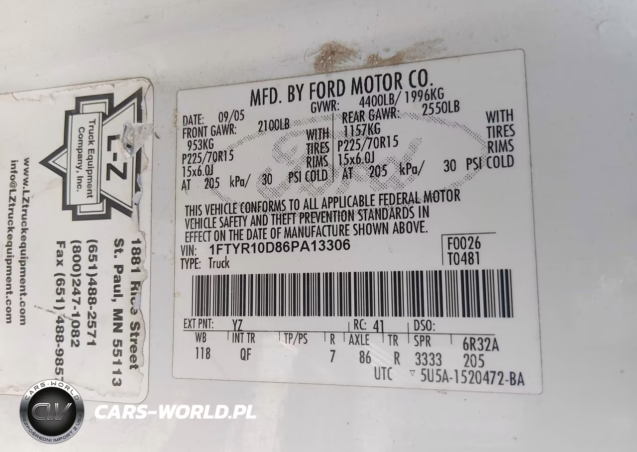 2006 Ford Ranger Xl-Xlt VIN:1FTYR10D86PA13306 - 9