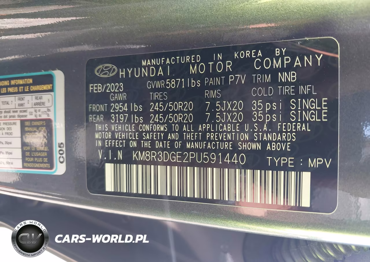 2023 Hyundai Palisade Xrt VIN:KM8R3DGE2PU591440 - 9
