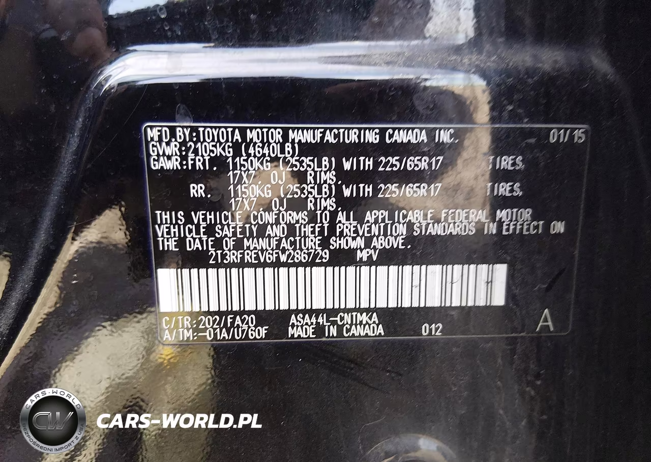 2015 Toyota Rav4 Xle VIN:2T3RFREV6FW286729 - 9