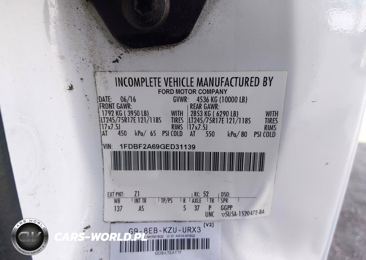 2016 Ford F-250 Xl VIN:1FDBF2A69GED31139 - 9
