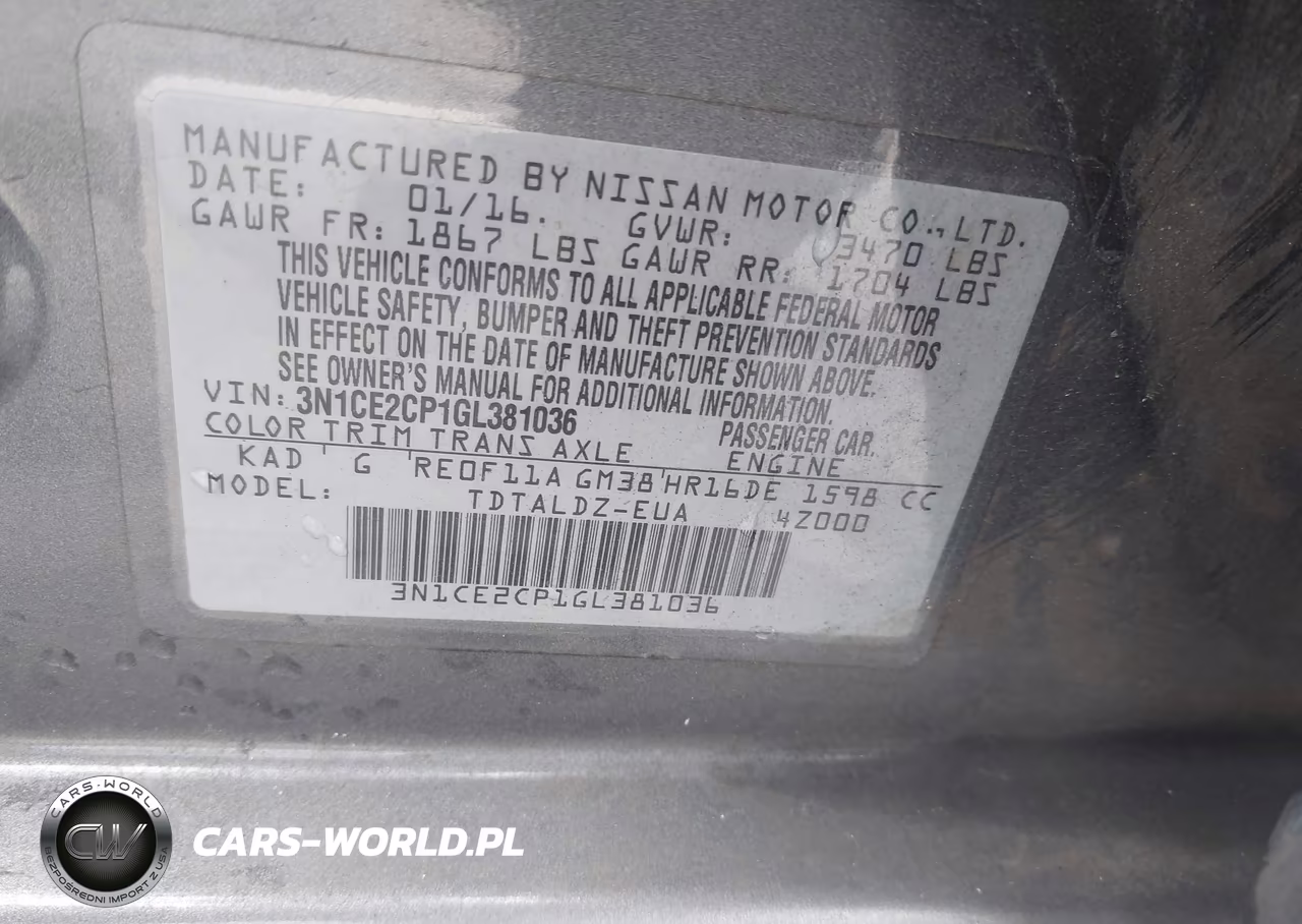 2016 Nissan Versa Note Sv VIN:3N1CE2CP1GL381036 - 9