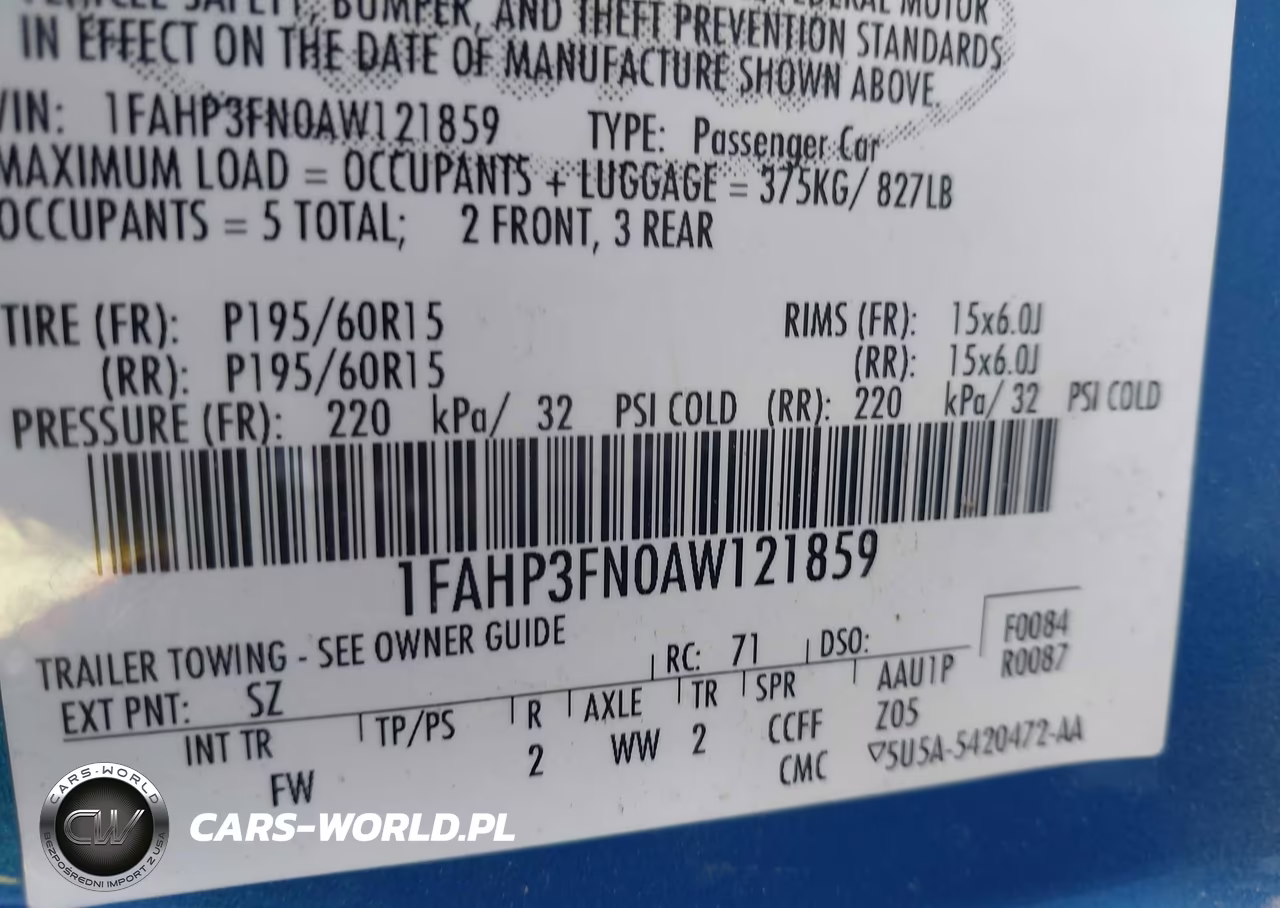 2010 Ford Focus Se VIN:1FAHP3FN0AW121859 - 9