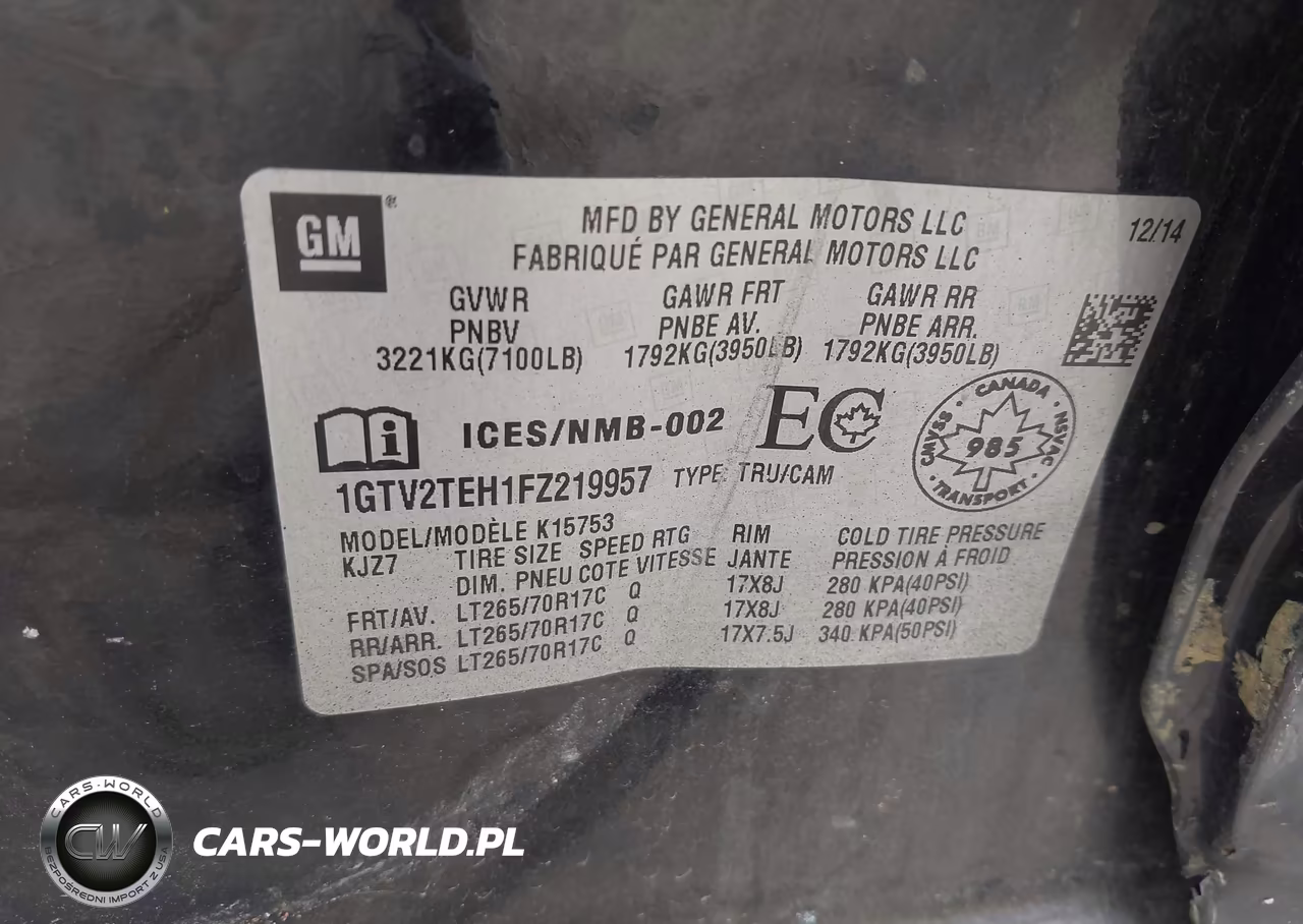 2015 GMC Sierra 1500 VIN:1GTV2TEH1FZ219957 - 9