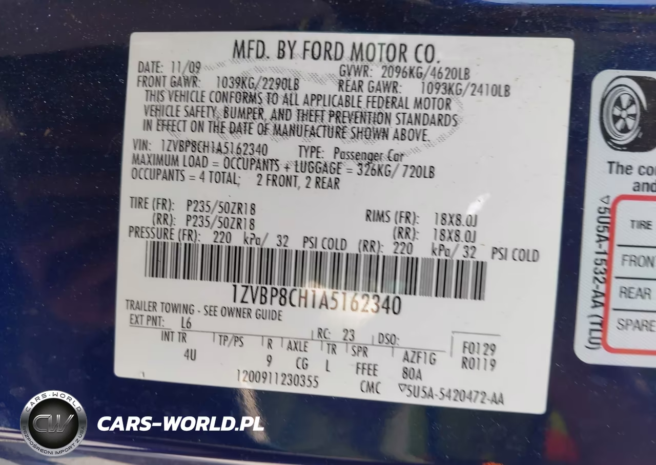 2010 Ford Mustang Gt-Gt Premium VIN:1ZVBP8CH1A5162340 - 9
