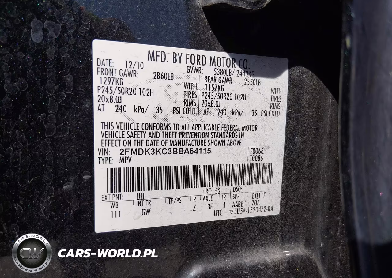 2011 Ford Edge Limited VIN:2FMDK3KC3BBA64115 - 9