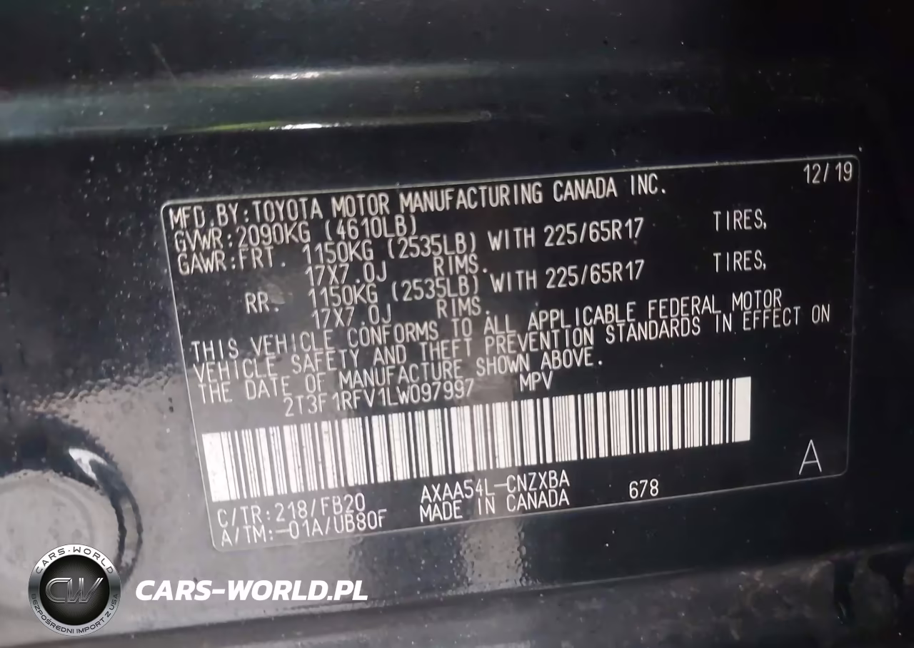 2020 Toyota Rav4 Le VIN:2T3F1RFV1LW097997 - 9