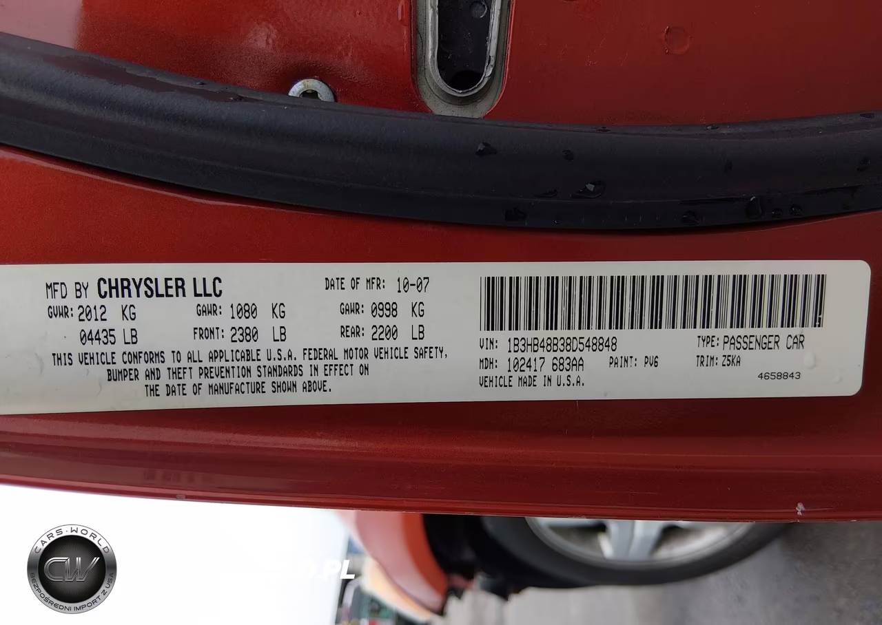 2008 Dodge Caliber Sxt VIN:1B3HB48B38D548848 - 9