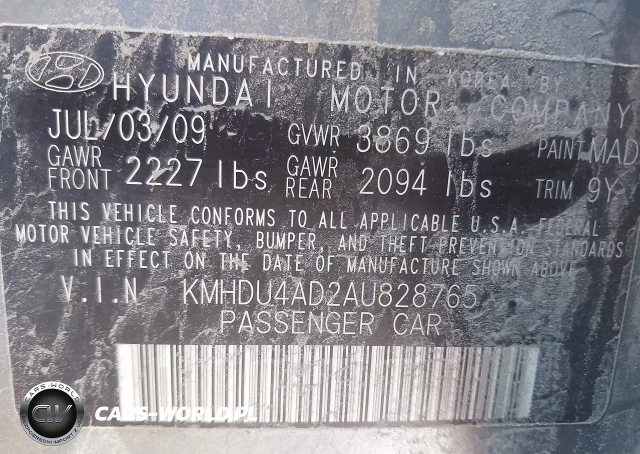 2010 Hyundai Elantra Gls VIN:KMHDU4AD2AU828765 - 9