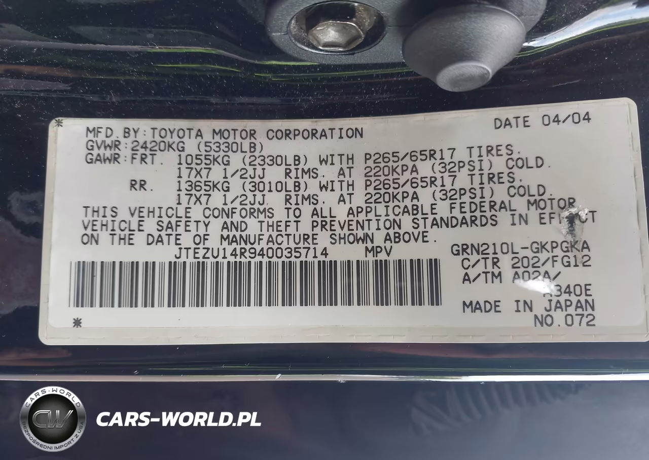 2004 Toyota 4Runner Sr5 V6 VIN:JTEZU14R940035714 - 9