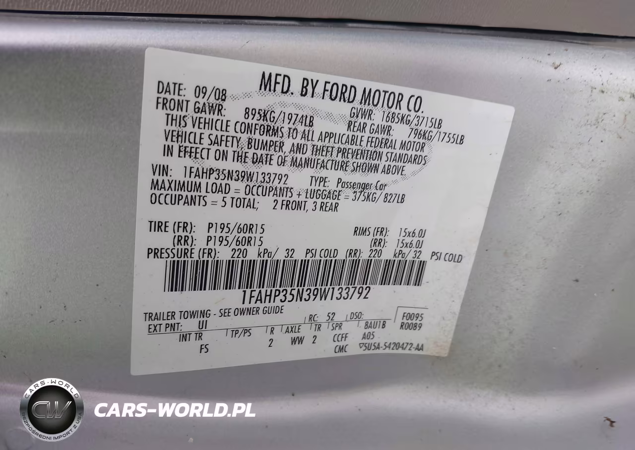 2009 Ford Focus Se VIN:1FAHP35N39W133792 - 9