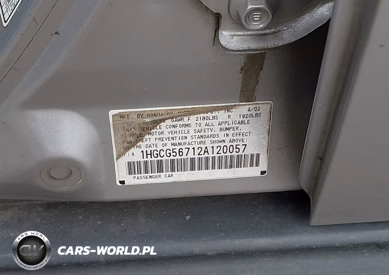 2002 Honda Accord 2.3 Se VIN:1HGCG56712A120057 - 9