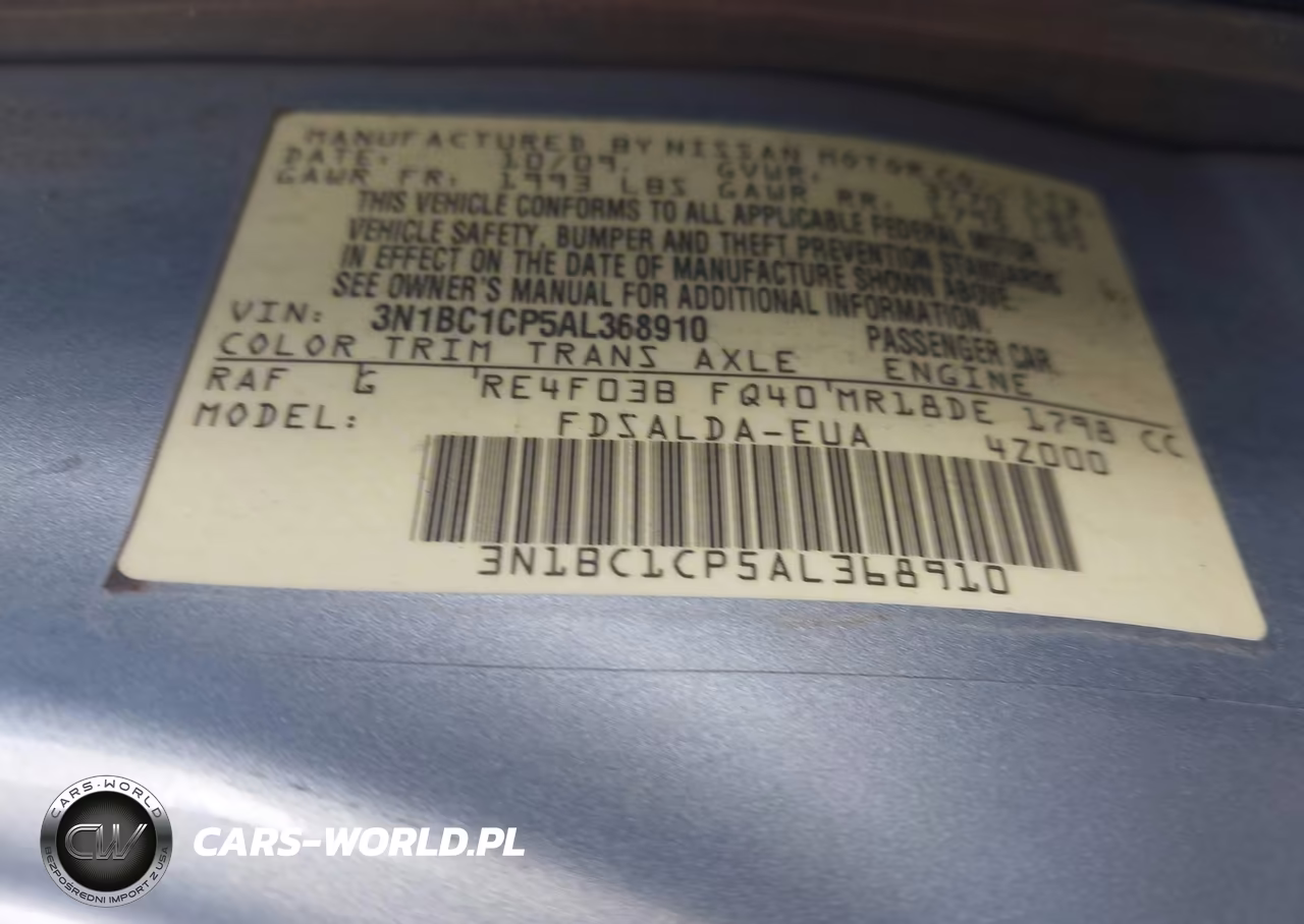 2010 Nissan Versa 1.8S VIN:3N1BC1CP5AL368910 - 9