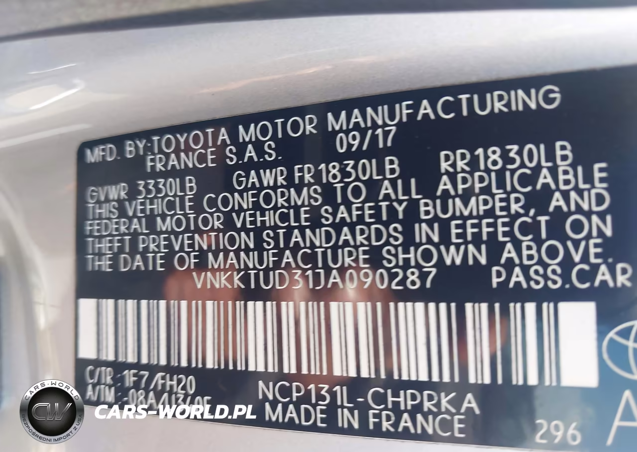 2018 Toyota Yaris L VIN:VNKKTUD31JA090287 - 9