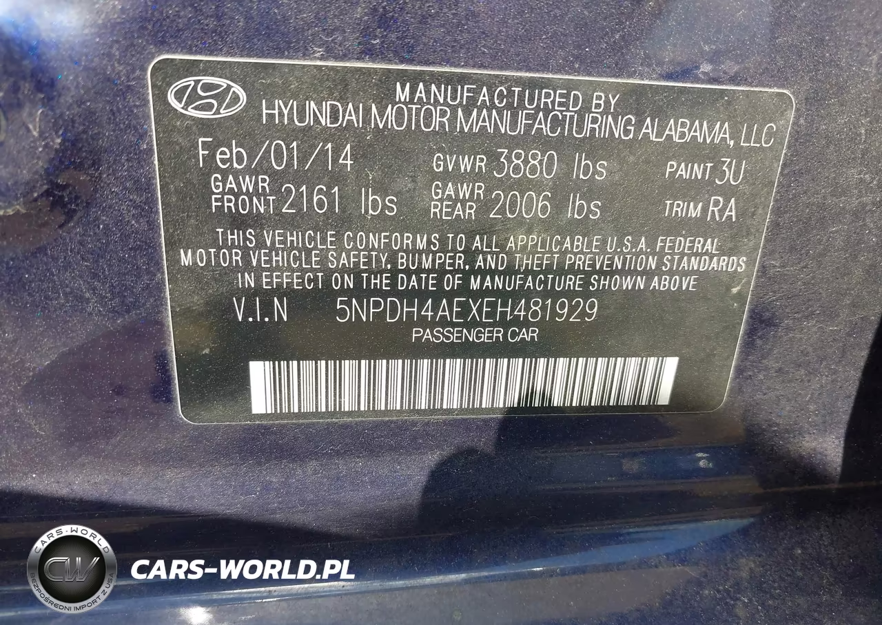 2014 Hyundai Elantra Se VIN:5NPDH4AEXEH481929 - 9