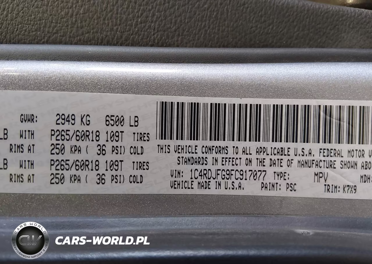2015 Dodge Durango Special Service VIN:1C4RDJFG9FC917077 - 9