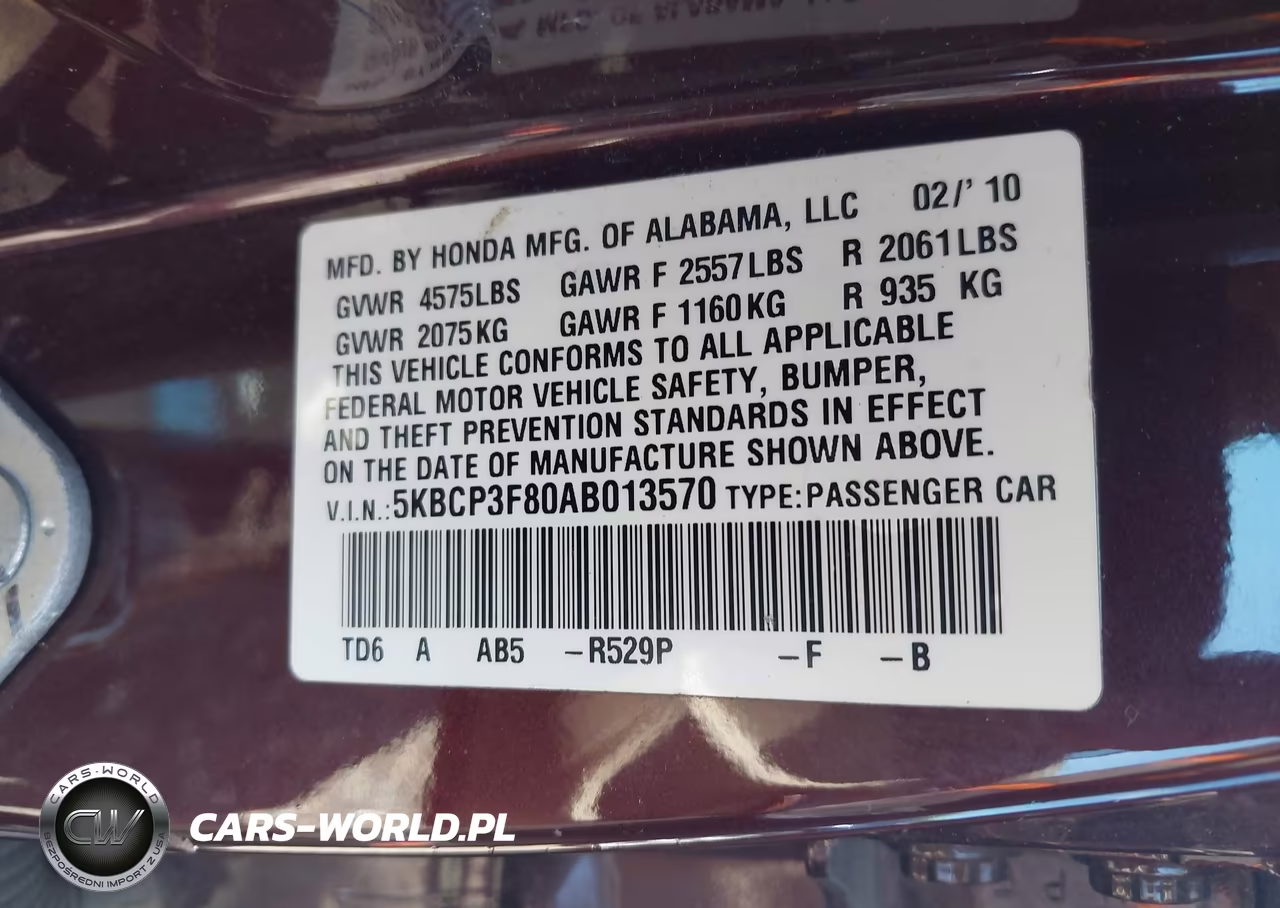 2010 Honda Accord 3.5 Ex-L VIN:5KBCP3F80AB013570 - 9