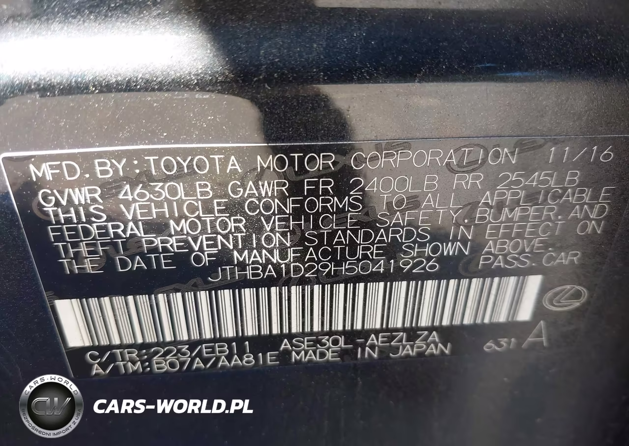 2017 Lexus Is 200T VIN:JTHBA1D29H5041926 - 9