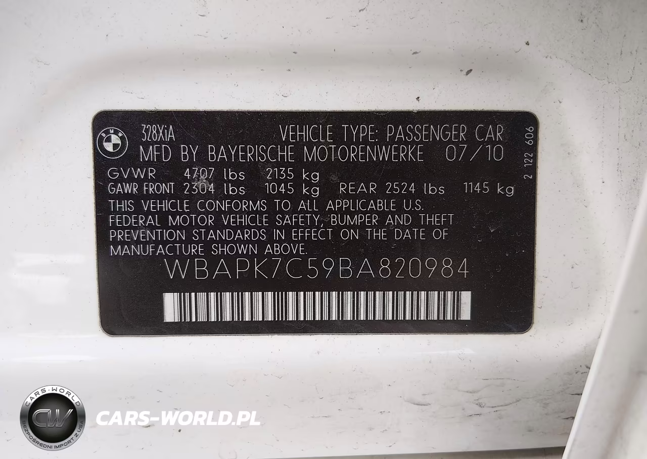 2011 BMW 328I xDrive VIN:WBAPK7C59BA820984 - 9
