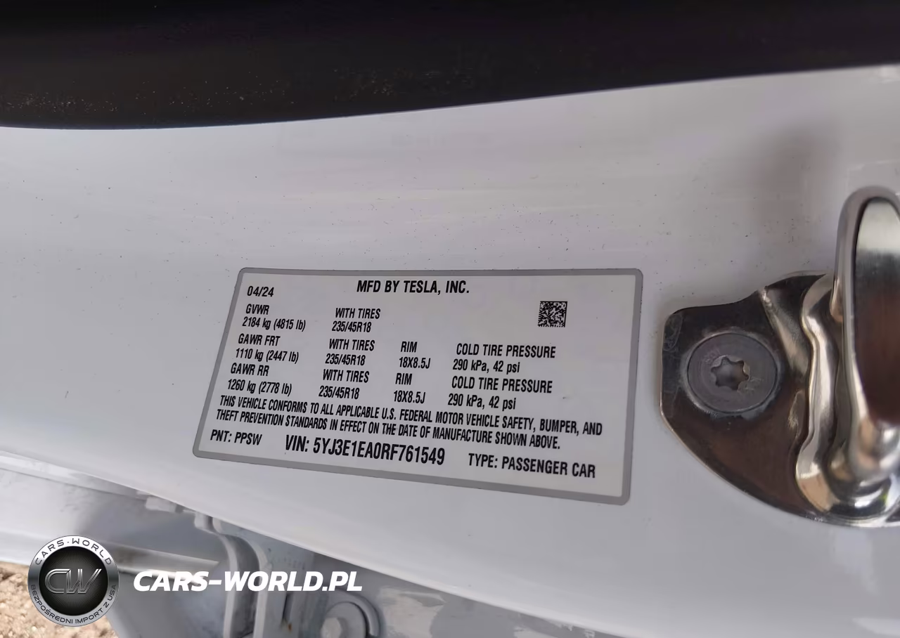 2024 Tesla Model 3 Long Range Dual Motor All-Wheel Drive-Rear-Wheel Drive VIN:5YJ3E1EA0RF761549 - 9