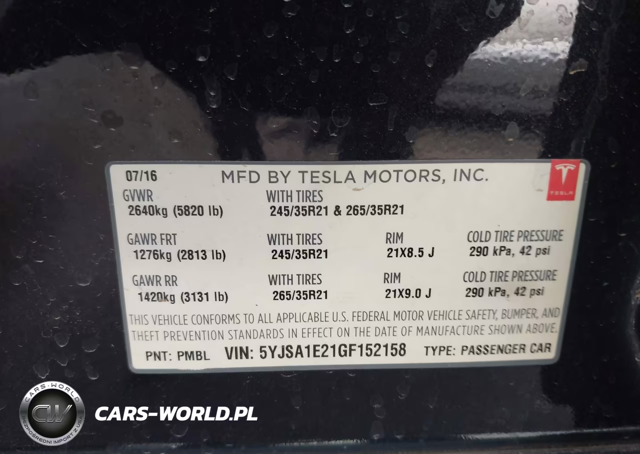2016 Tesla Model S 60D-70D-75D-85D-90D VIN:5YJSA1E21GF152158 - 9