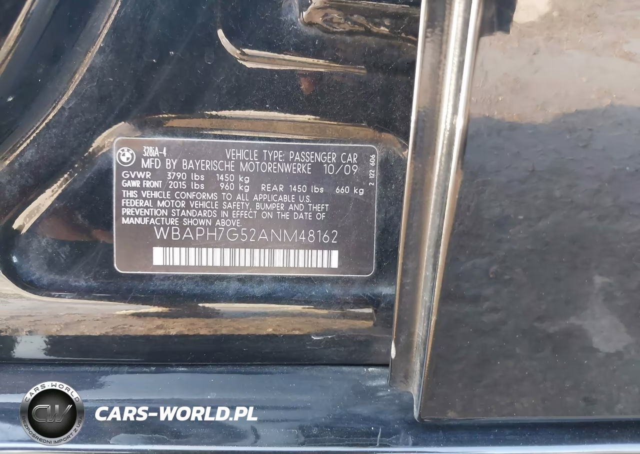 2010 BMW 328I VIN:WBAPH7G52ANM48162 - 9