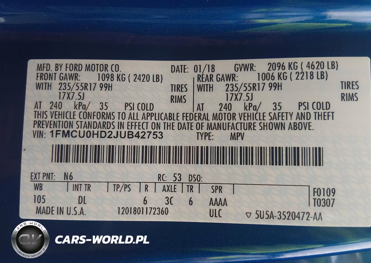 2018 Ford Escape Sel VIN:1FMCU0HD2JUB42753 - 9