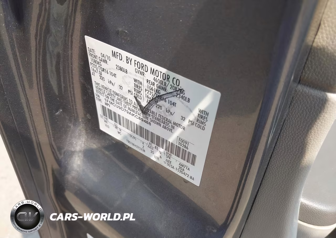 2010 Ford Escape Xlt VIN:1FMCU9D79AKC89488 - 9