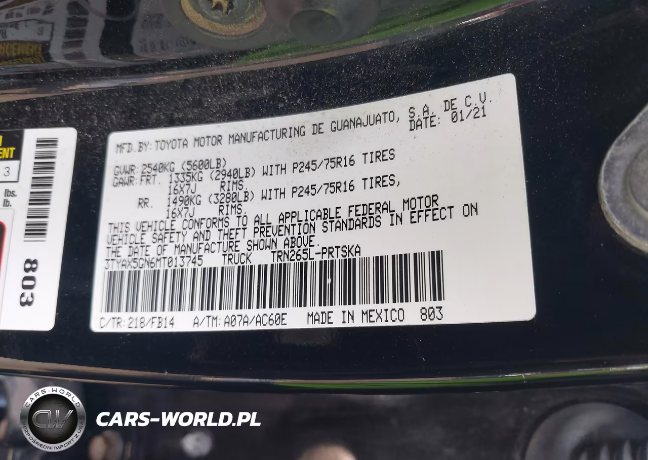 2021 Toyota Tacoma Sr VIN:3TYAX5GN6MT013745 - 9