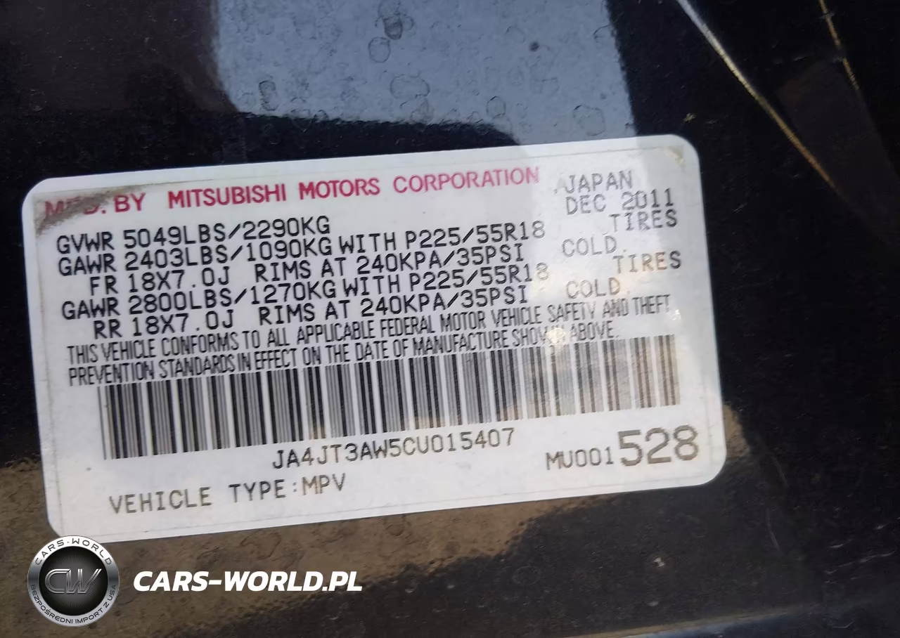 2012 Mitsubishi Outlander Se VIN:JA4JT3AW5CU015407 - 9