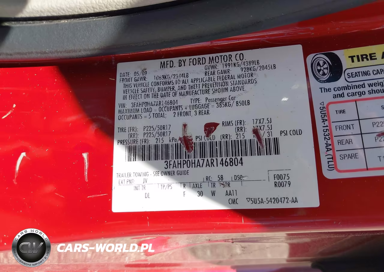 2010 Ford Fusion Se VIN:3FAHP0HA7AR146804 - 9
