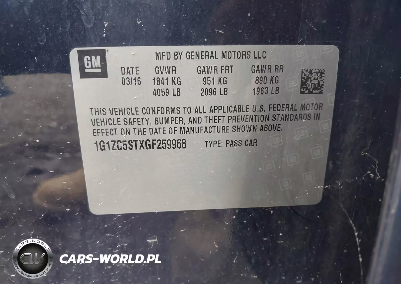 2016 Chevrolet Malibu 1Fl VIN:1G1ZC5STXGF259968 - 9
