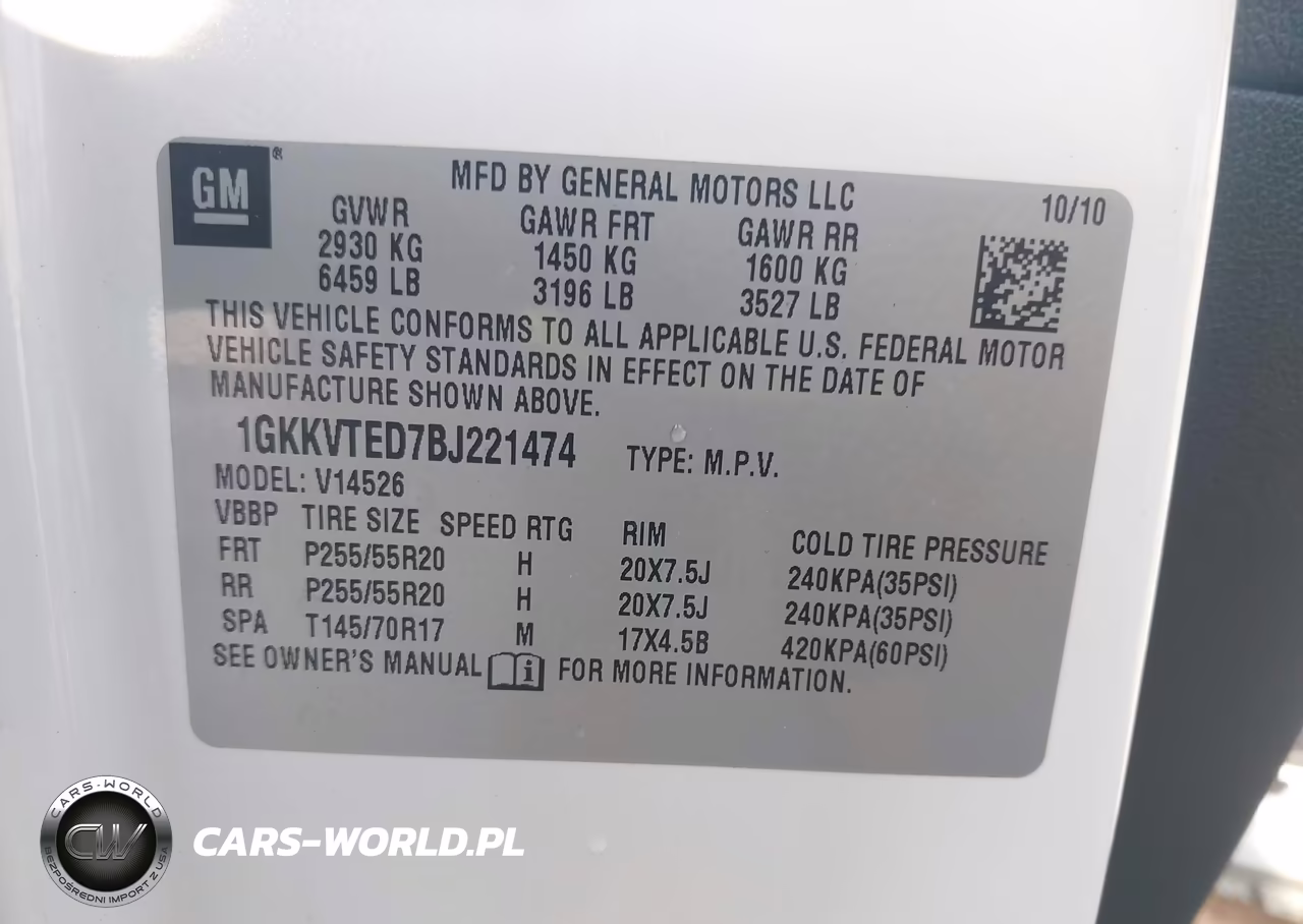2011 GMC Acadia Denali VIN:1GKKVTED7BJ221474 - 9