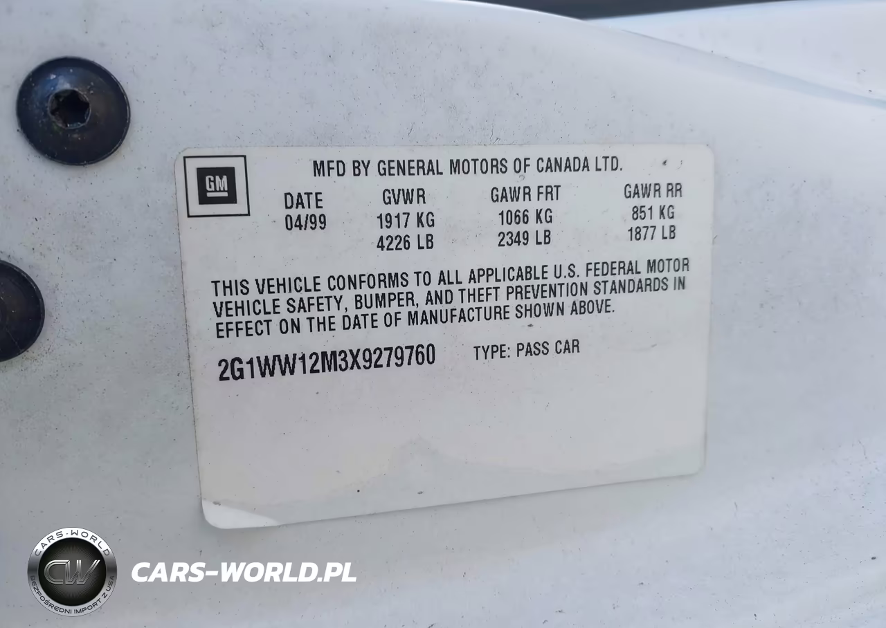 1999 Chevrolet Monte Carlo Ls VIN:2G1WW12M3X9279760 - 9