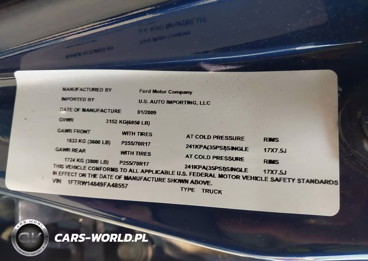 2009 Ford F-150 Xl-Xlt VIN:1FTRW14849FA48557 - 9