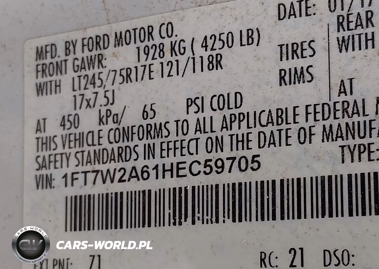 2017 Ford F-250 Xl VIN:1FT7W2A61HEC59705 - 9