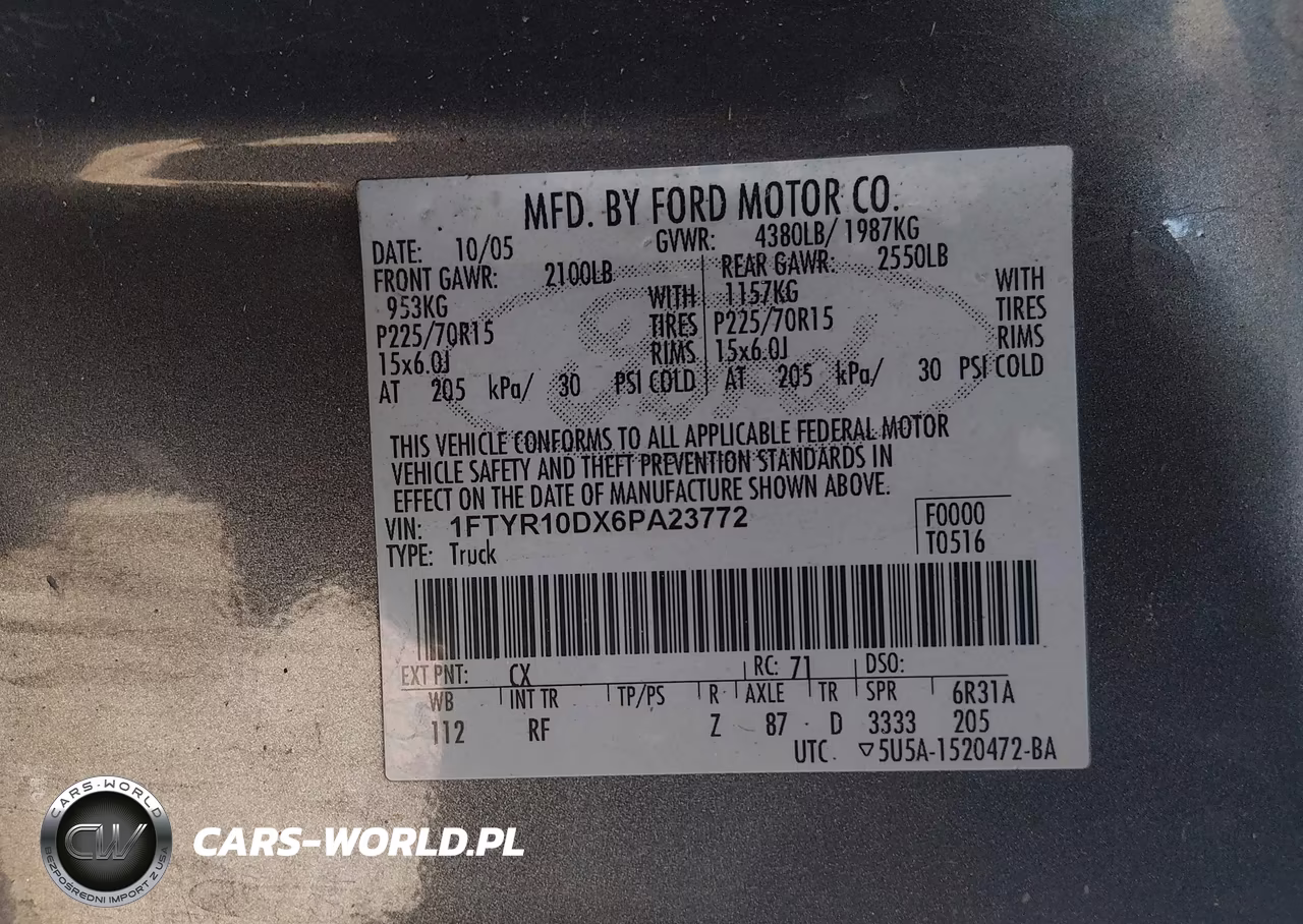 2006 Ford Ranger Xl-Xlt VIN:1FTYR10DX6PA23772 - 9