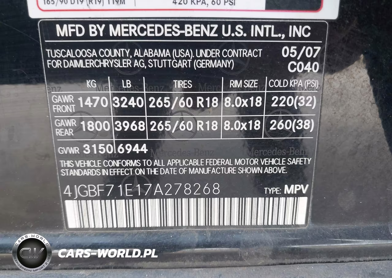 2007 Mercedes-Benz Gl 450 4Matic VIN:4JGBF71E17A278268 - 9