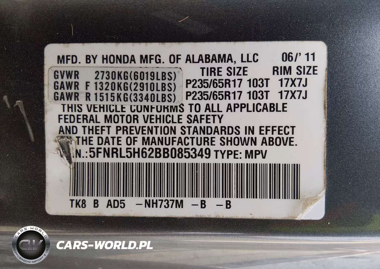 2011 Honda Odyssey Ex-L VIN:5FNRL5H62BB085349 - 9
