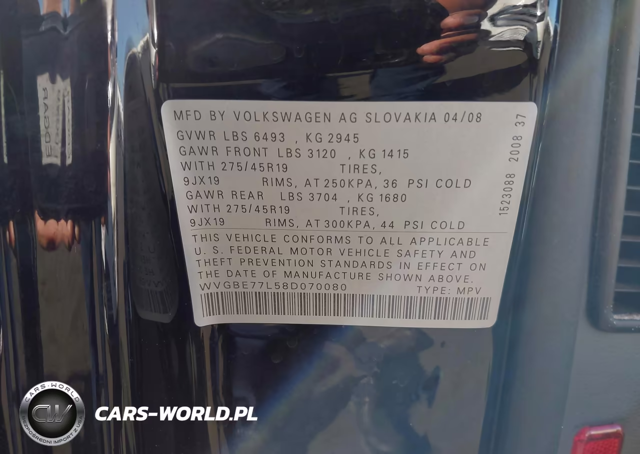 2008 Volkswagen Touareg 2 Vr6 Fsi VIN:WVGBE77L58D070080 - 9