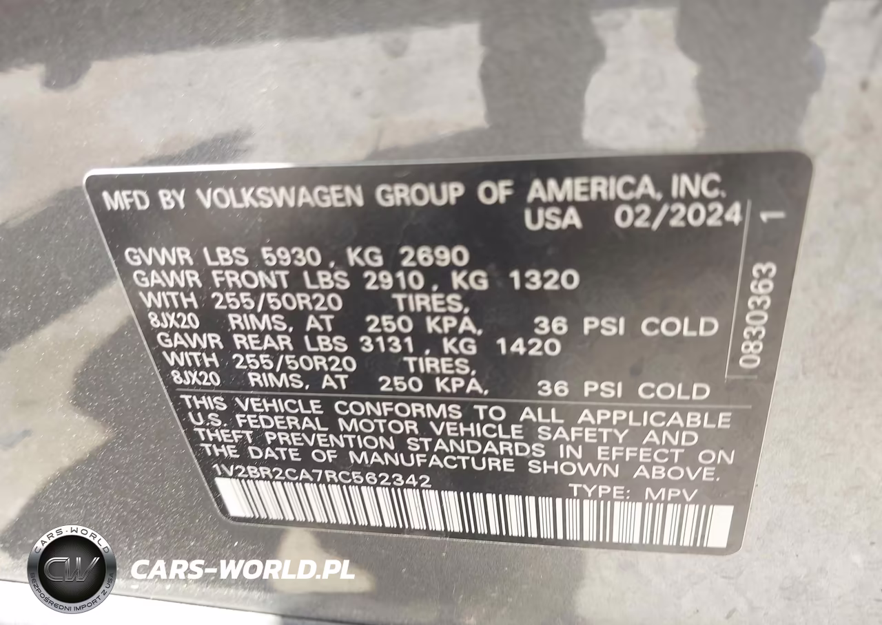 2024 Volkswagen Atlas 2.0T Sel VIN:1V2BR2CA7RC562342 - 9